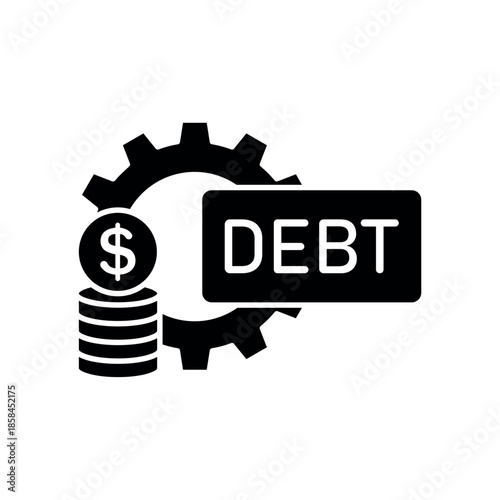 Icon a Debt Management, isolated against a clean background.