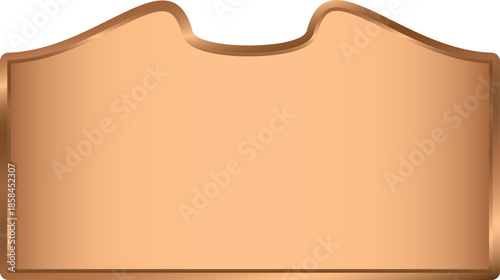 Bronze Signboard with Notch. Copper Signage Mockup and template design.