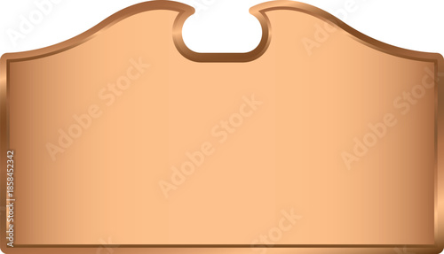 Blank Copper Signboard Illustration. Bronze Signage Mockup and template design.