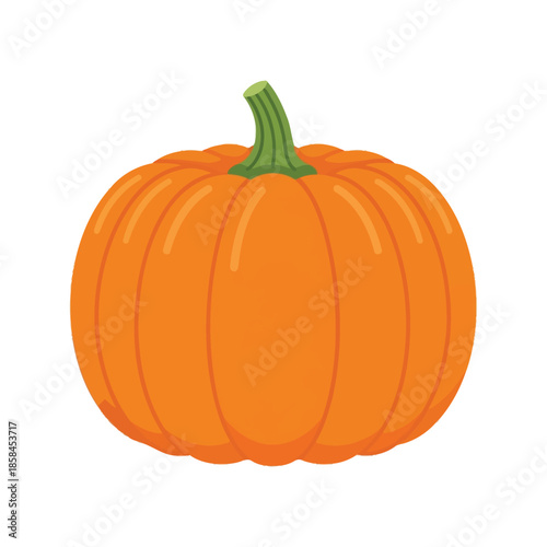 a vibrant illustration of a classic orange pumpkin with a green stem perfectly representing autumn harvest and seasonal festivities high quality