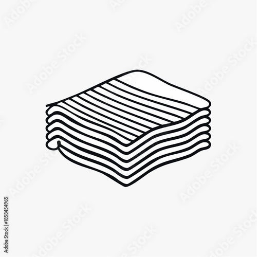Minimalist lasagna stack illustration offering a simple visual elegance