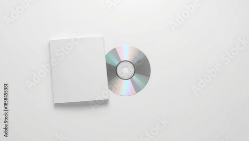 Hard drive and an empty label slot placed on a white surface, focusing on data management tools