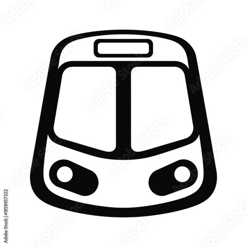 Front view of a simple tram icon