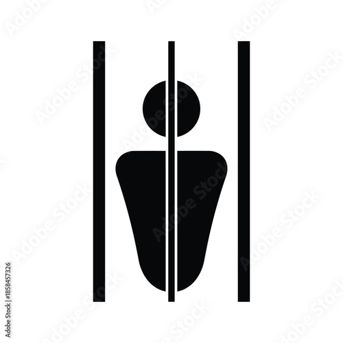 Person Standing Between Vertical Lines