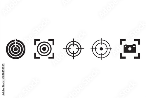 Vector Gun target, focus, crosshair, reticle, viewfinder. Target destination , Target icons set in flat style