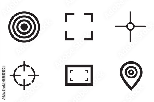 Vector Gun target, focus, crosshair, reticle, viewfinder. Target destination , Target icons set in flat style