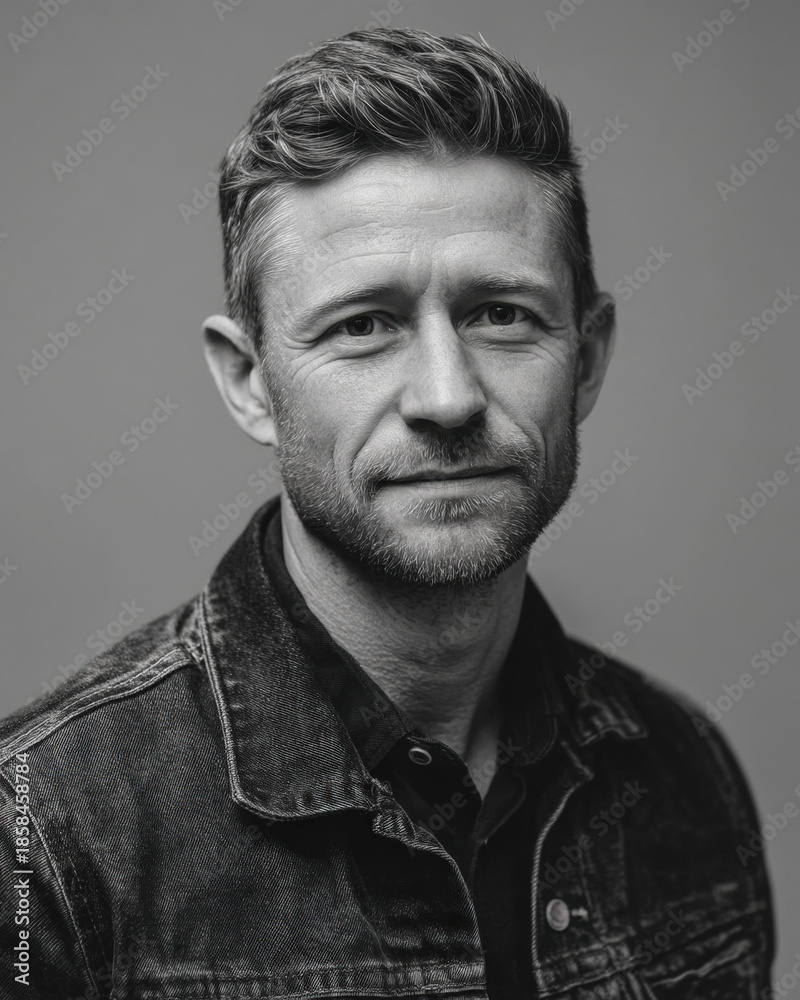 Obraz premium Minimal wall with centered fabric sound panel, soft light highlighting large negative space