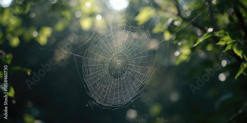Spider webs crossed and prepared to capture insects, functioning as biological insect traps in garden settings, World Environment Day