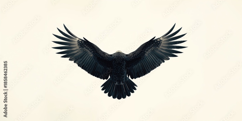 Obraz premium Single set of wings on a neutral backdrop, designed for design templates or branding