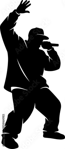 Rapper Performer silhouette vector illustration