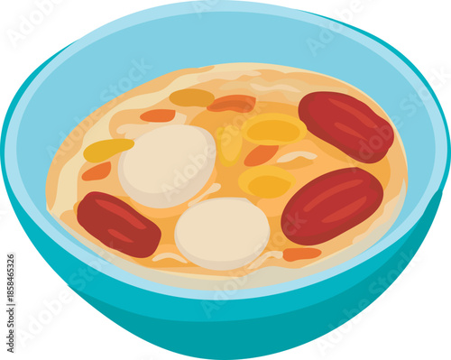 Chinese Noodle Soup Illustration for Chinese Food and Asian Cuisine Design