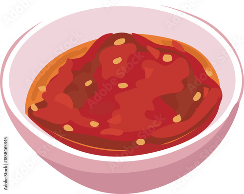 Spicy Red Soup Illustration for Chinese Food and Asian Cuisine Design