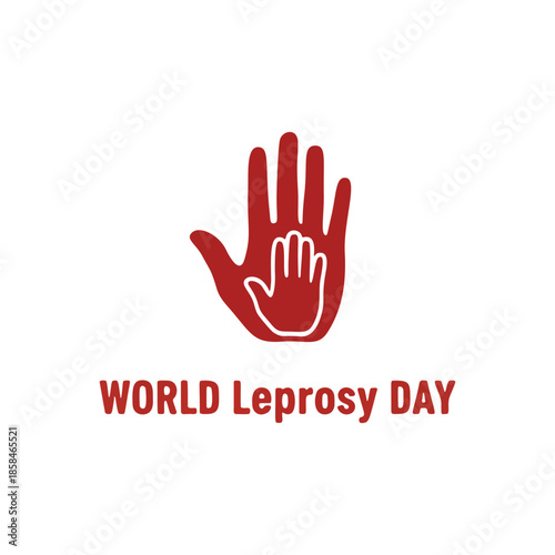 World Leprosy Day Red Nested Hands Unity Graphic