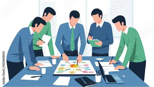 Team Collaboration Meeting Strategy Discussion Around Table.