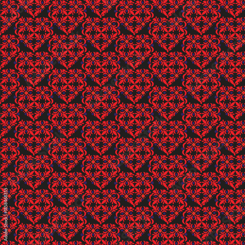 seamless pattern with red hearts