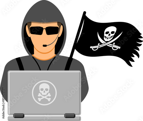 Cyber Crime Concept with Hacker