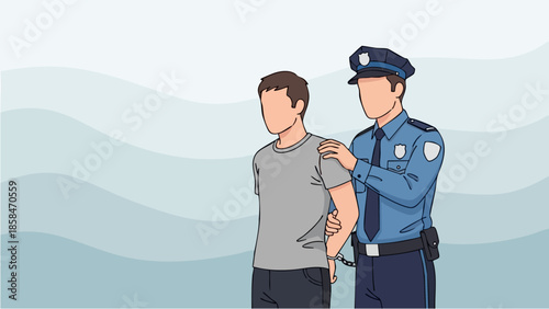 Police Officer Arresting a Suspect Illustration.