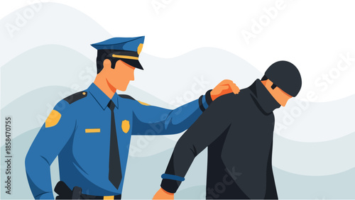 Police Officer Arresting a Suspect in Uniform.