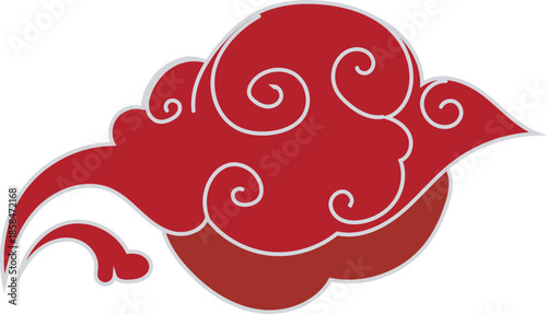 Chinese Auspicious Cloud Illustration for Chinese Festival and Decorative Design
