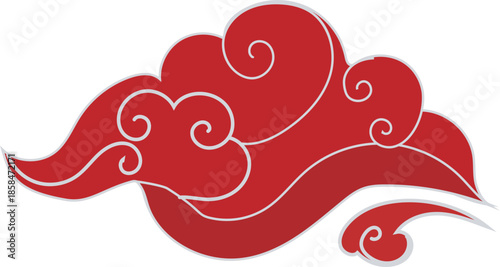 Traditional Lucky Cloud Illustration for Chinese Festival and Decorative Design