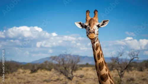 Obraz Giraffe's detailed features in Arizona, highlighting animal diversity and habitat preservation