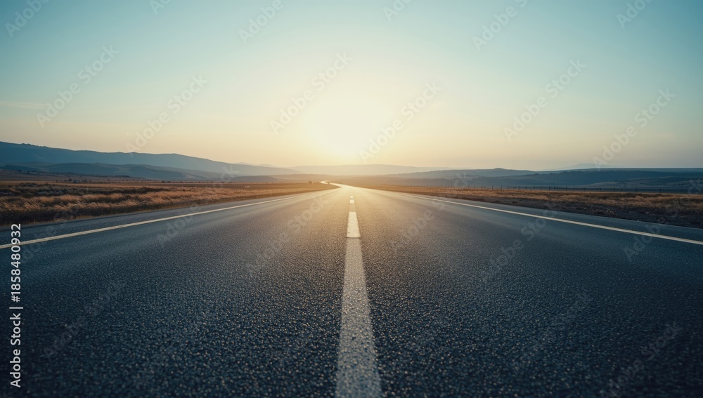 Fototapeta premium Unoccupied asphalt racing track with smooth surface, suitable for safety or maintenance analysis, Earth Day