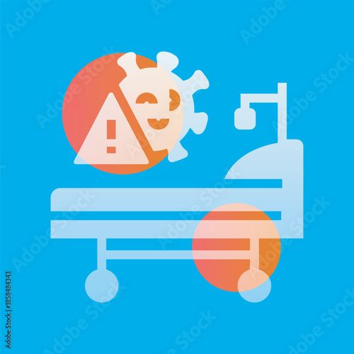 infectious disease facility glassmorphism illustration.