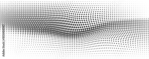 Grunge halftone gradient background. Faded grit noise texture. White and black sand wallpaper. Retro pixelated backdrop. Anime or manga style comic overlay.Eps10