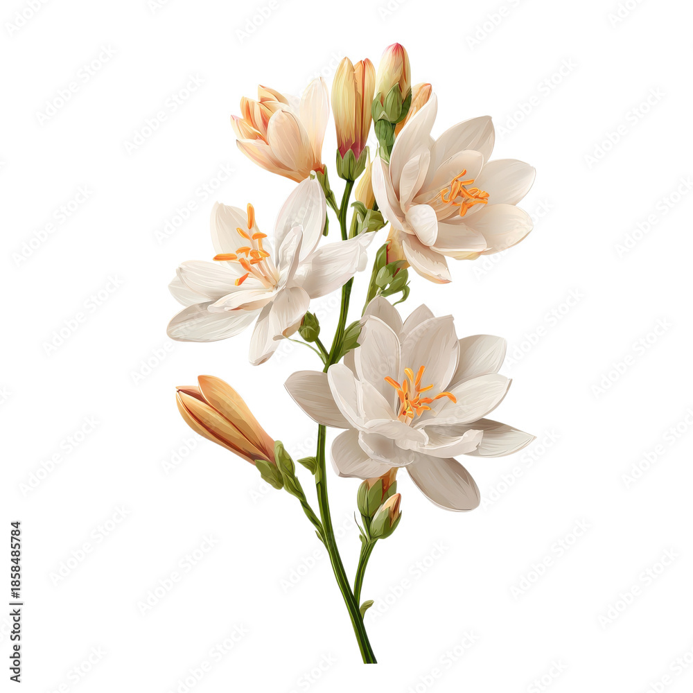 Obraz premium Soft-petaled white flowers on a branch