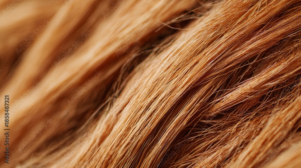 Fototapeta premium Macro texture of dry, frizzy blonde hair, ideal for beauty tutorials or before-treatment visuals. 