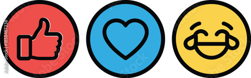 Colorful Social Media Engagement Icons