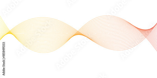 Red and yellow ribbon spiral decoration isolated on a white background