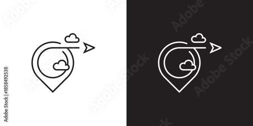 Travel Destination Pin Icon  Cloud Route Navigation