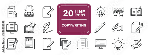 Copywriting line icons set vector illustration