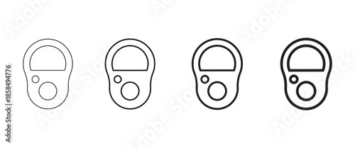 Tasbih, Pedometer Device Line Art Icons  Fitness Tracking Elements