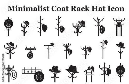 Minimalist Coat Rack Hat Icon