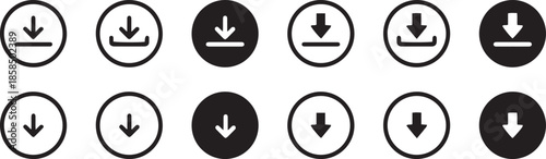 download icon set, download button Collection, Vector illustration