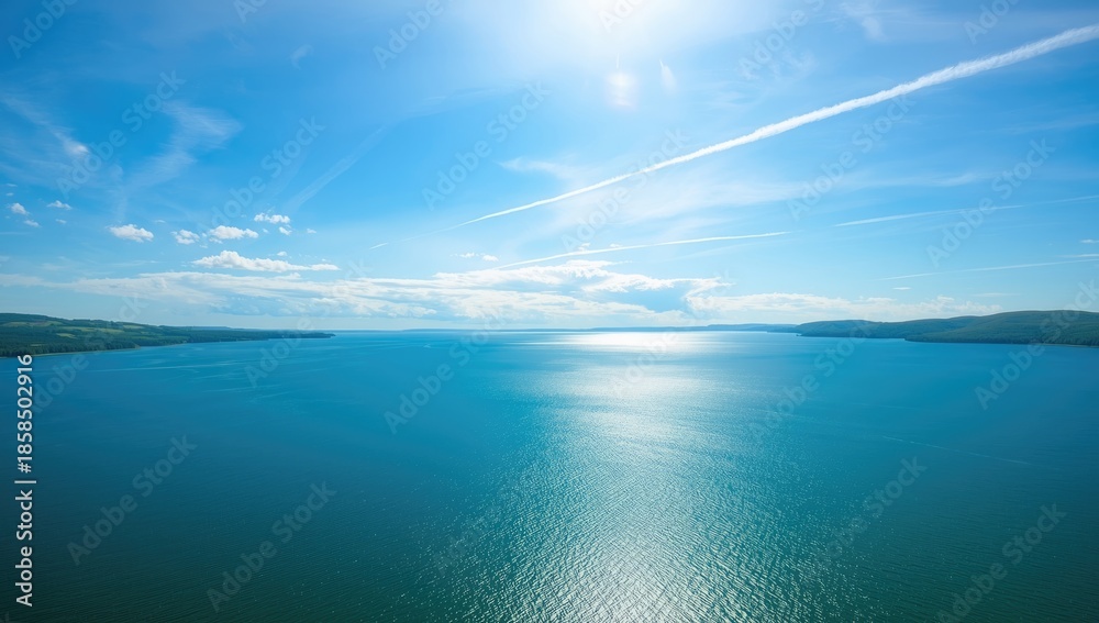 Obraz premium Summer landscape of a freshwater lake viewed from an island in Karelia, highlighting seasonal variation