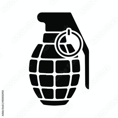 Black Grenade with Peace Symbol Icon