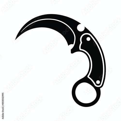 Black Karambit Knife Silhouette