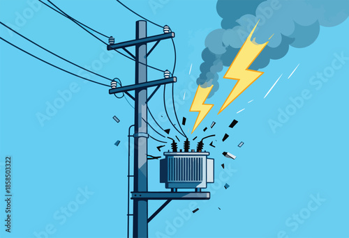 Electrical transformer explodes in lightning strike amidst storm