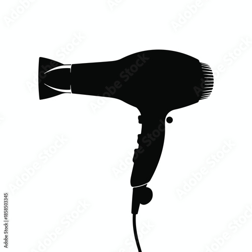 Black Silhouette of a Hair Dryer