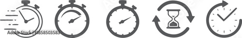 Timers icon set on transparent background. Stopwatch symbol. countdown Timer vector illustration.