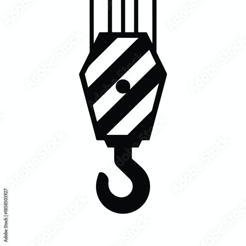 Industrial Crane Hook with Safety Stripes