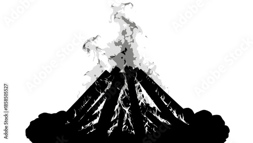  Burning Campfire Silhouette