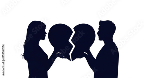 Couple arguing in dark silhouette.