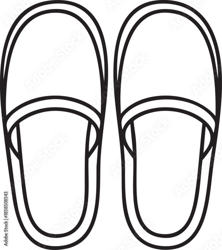 Simple illustration of a pair of minimalist sandals on a white background