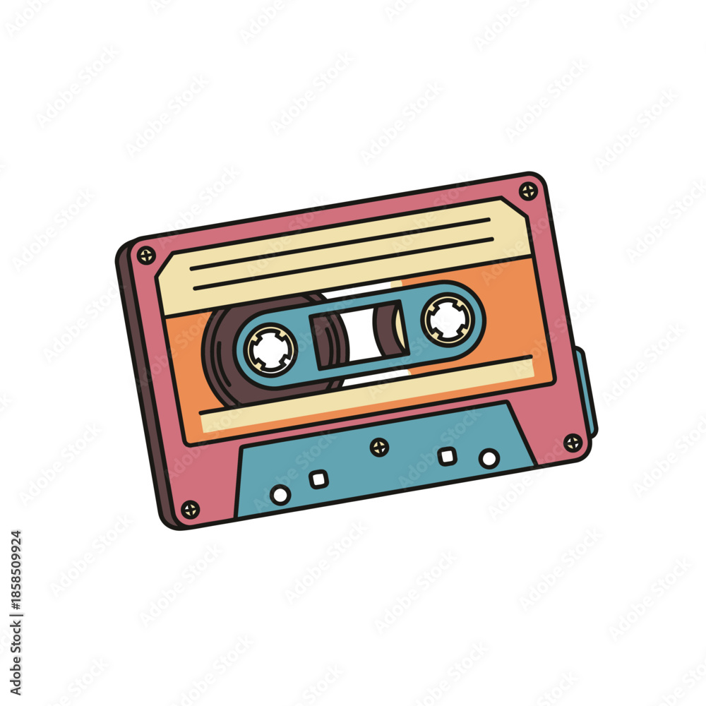 Obraz premium Vintage Cassette Tape Retro Music Icon.