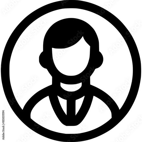 Abstract Avatar: A simplistic circular illustration, embodying the essence of a person, its outline representing individuality, intended for a profile or user image