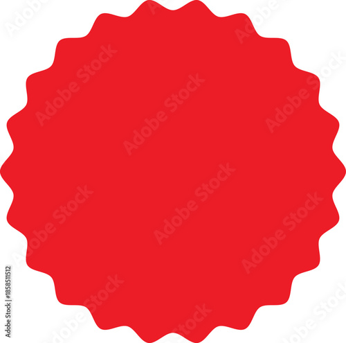 Starburst red sticker set collection of special offer sale oval and round shaped sunburst labels and badges. Promo stickers with star edges.
